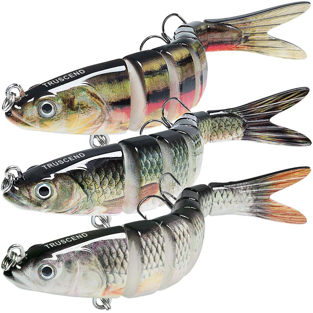 TRUSCEND Mulit-Segmented Jointed Swimbait Bionic Fishing Lures for for Bass  Trout Crappie in Freshwater and Saltwater