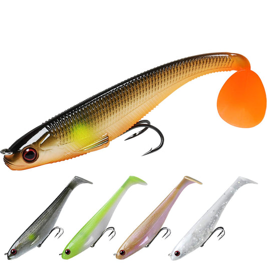 TRUSCEND®Pre-Rigged Jig Head Soft Fishing Lures, Paddle Tail Swimbaits for Bass Fishing, Shad or Tadpole Lure with Spinner, Premium Fishing Bait for Freshwater Saltwater, Trout Crappie Fishing Gear