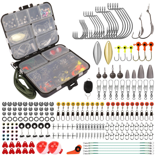 TRUSCEND® Fishing Lures Accessories Kit with Tackle Box - 203pcs