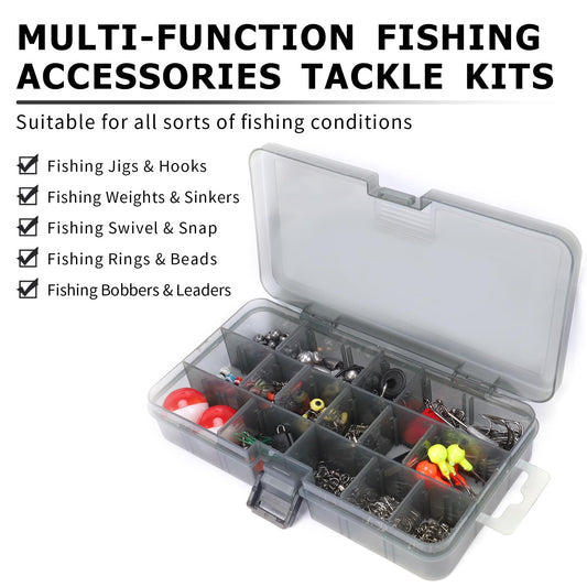 TRUSCEND® Fishing Lures Accessories Kit with Tackle Box - 203pcs