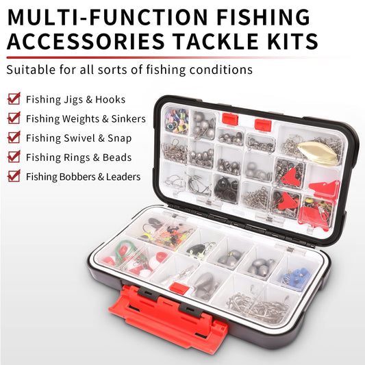TRUSCEND® Fishing Lures Accessories Kit with Tackle Box - 403pcs