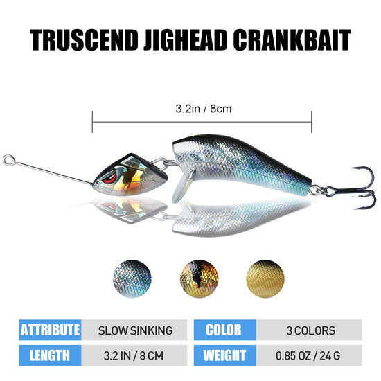 TRUSCEND Jointed Crankbait Jighead Versatile Lure - Truscend Fishing
