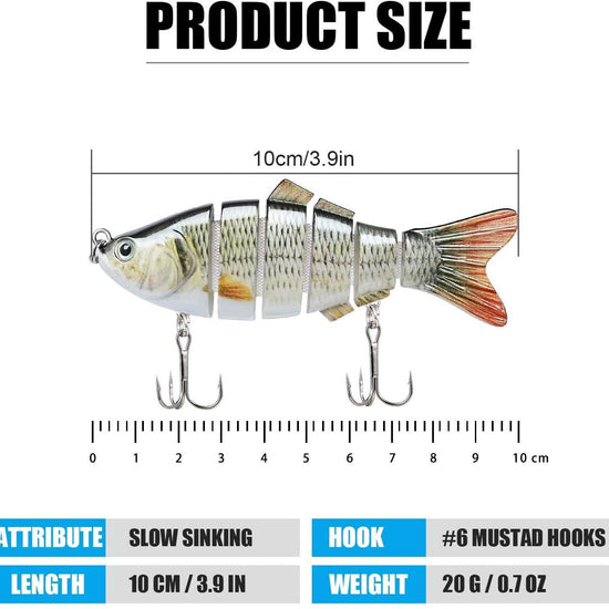TRUSCEND Multi Jointed Swimbait 6 Segments Lure for Bass - Truscend Fishing