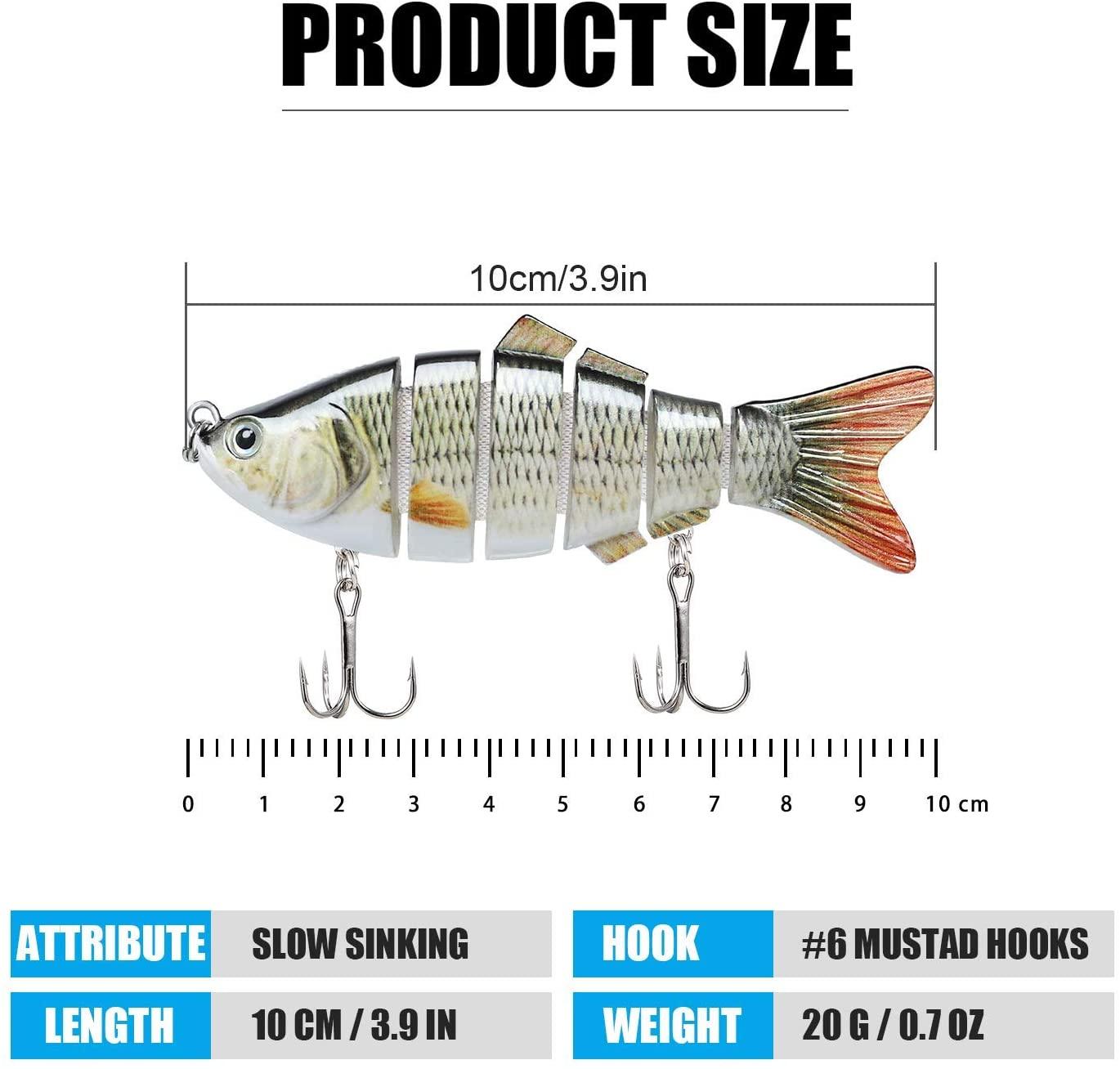 TRUSCEND Multi Jointed Swimbait 6 Segments Lure for Bass - Truscend Fishing