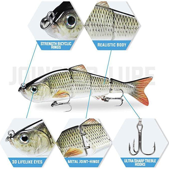 TRUSCEND 4 Segmented Lure Metal Jointed Swimbait for Bass - Truscend Fishing