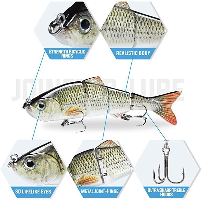 TRUSCEND 4 Segmented Lure Metal Jointed Swimbait for Bass - Truscend Fishing