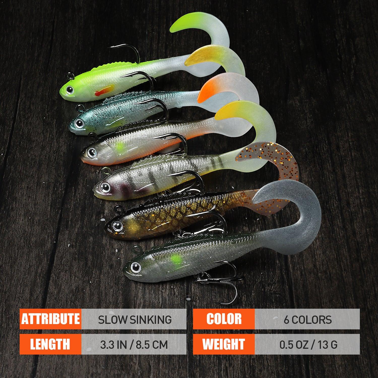 TRUSCEND Curly Tail Swimbait Soft Bait Lures for Bass - Truscend Fishing