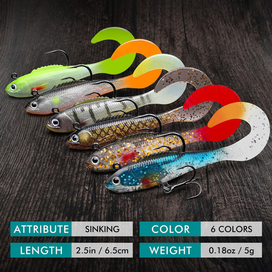 TRUSCEND Curly Tail Swimbait Soft Bait Lures for Bass - Truscend Fishing