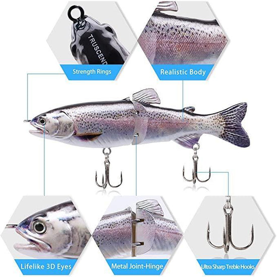 TRUSCEND Trout Jointed Glide Bait Bass Fishing Lure - Truscend Fishing