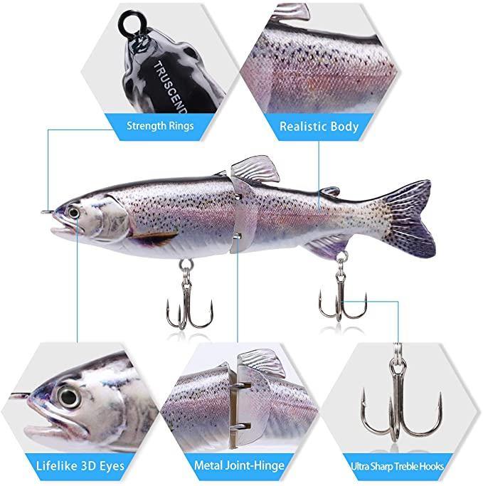 TRUSCEND Trout Jointed Glide Bait Bass Fishing Lure - Truscend Fishing